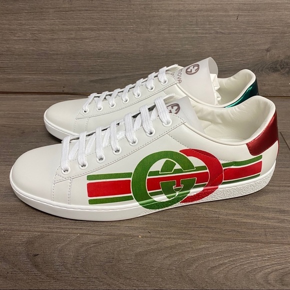 Gucci | Interlocking G’s Ace Sneakers Green Red - Picture 3 of 12